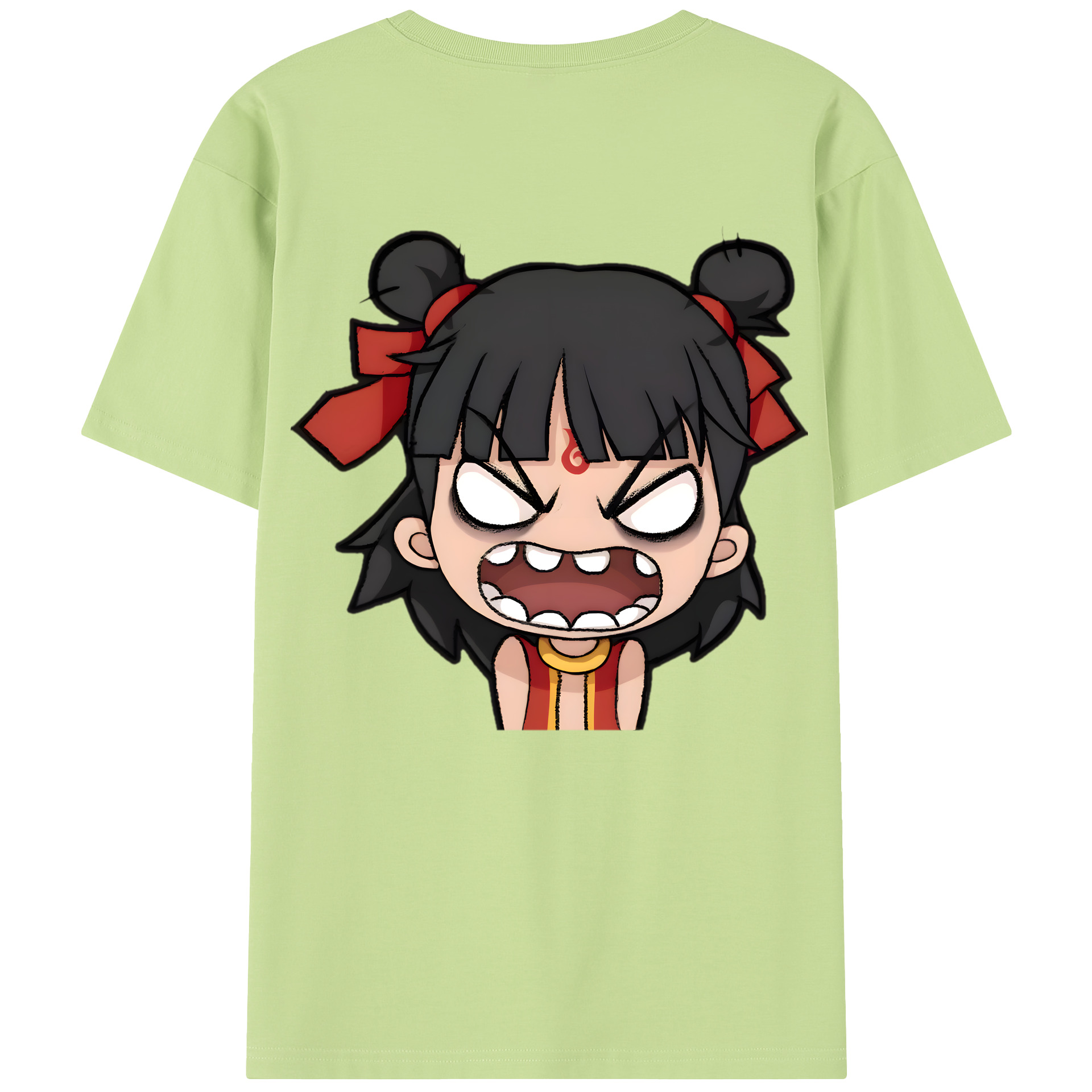 （画像用） Ne Zha 2 ナタ 魔童の大暴れ 綿100％半袖Tシャツ（背面プリント）